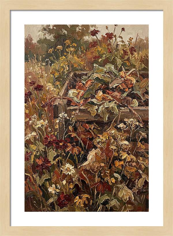 Garden Compost Heap With Wildflowers