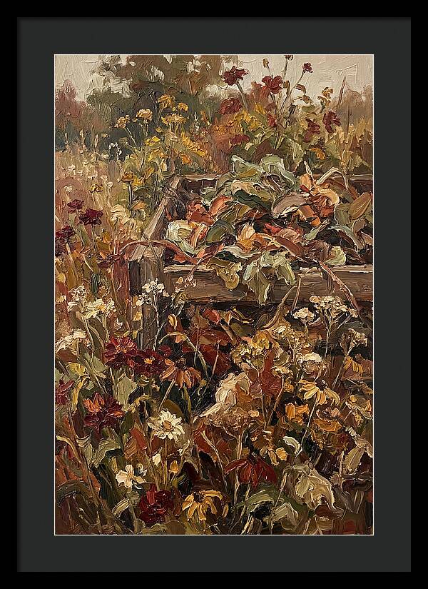 Garden Compost Heap With Wildflowers