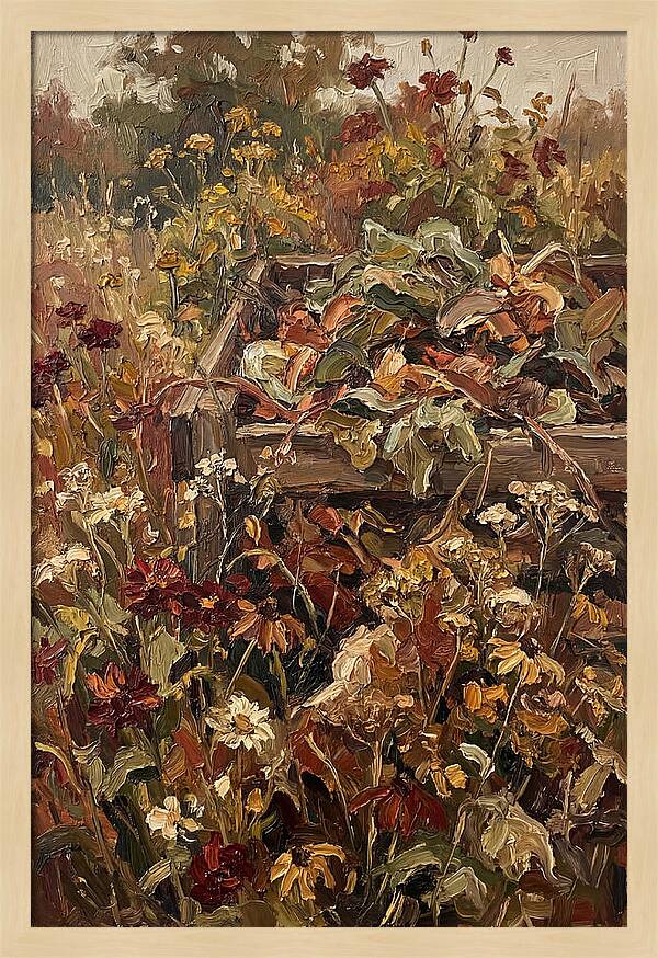 Garden Compost Heap With Wildflowers