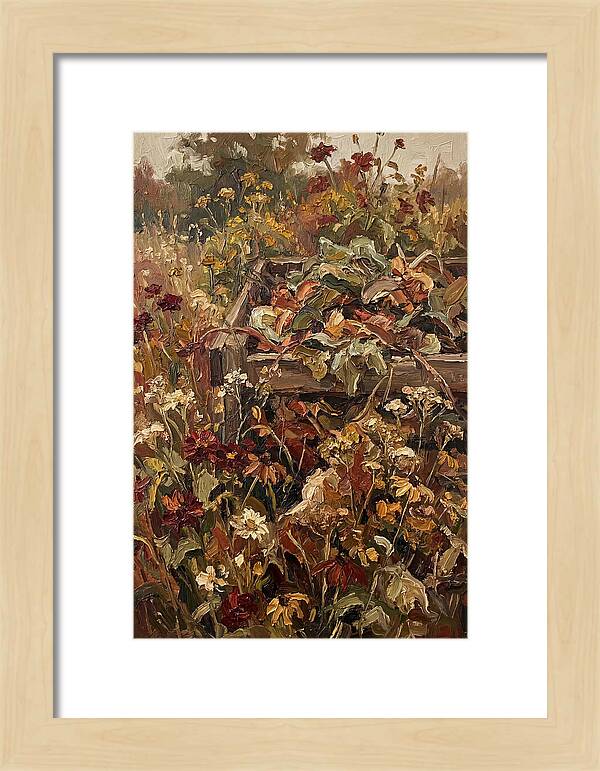 Garden Compost Heap With Wildflowers