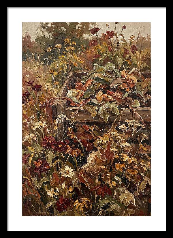 Garden Compost Heap With Wildflowers