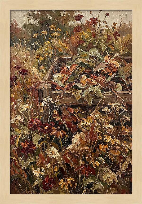 Garden Compost Heap With Wildflowers