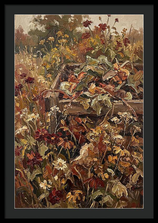 Garden Compost Heap With Wildflowers