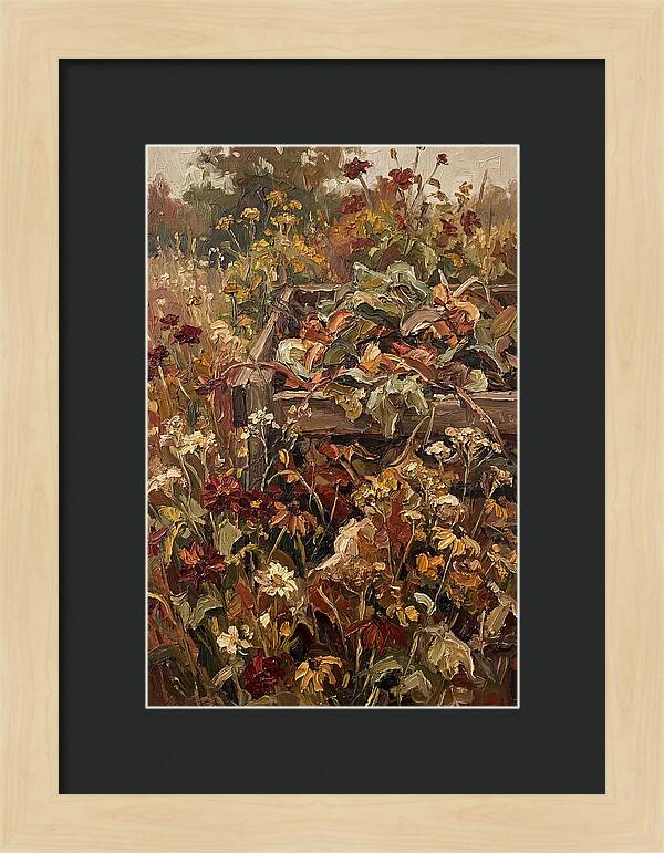 Garden Compost Heap With Wildflowers