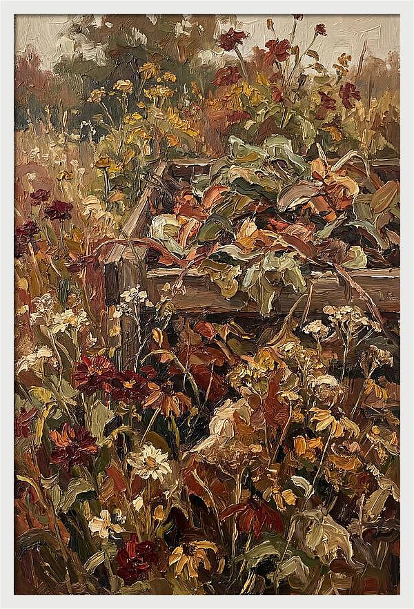 Garden Compost Heap With Wildflowers