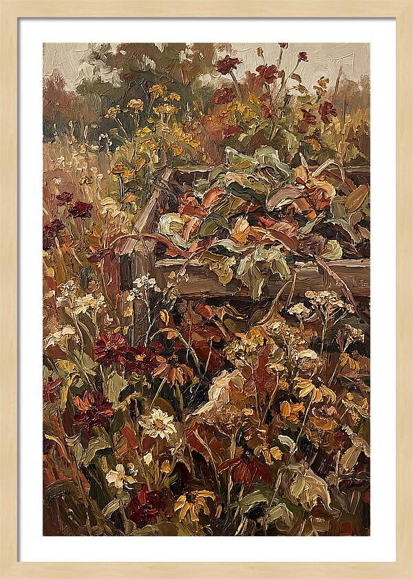 Garden Compost Heap With Wildflowers