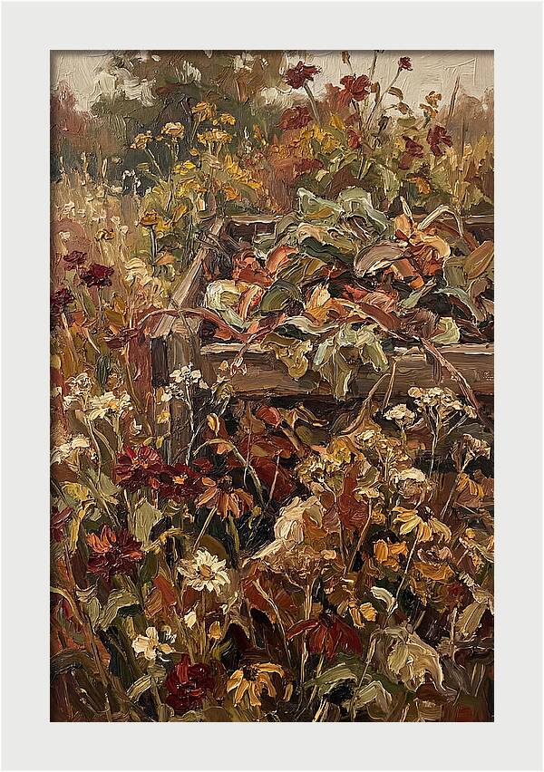 Garden Compost Heap With Wildflowers