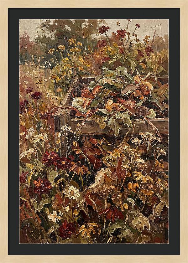Garden Compost Heap With Wildflowers