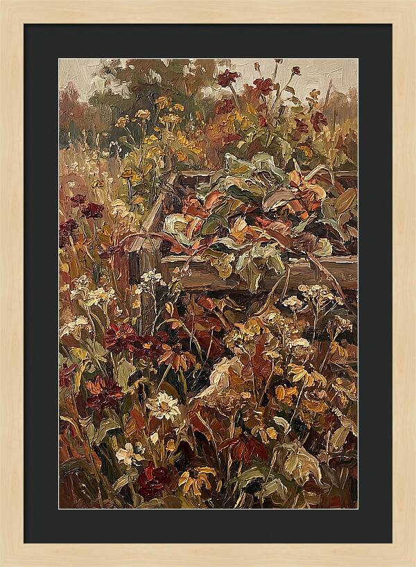 Garden Compost Heap With Wildflowers
