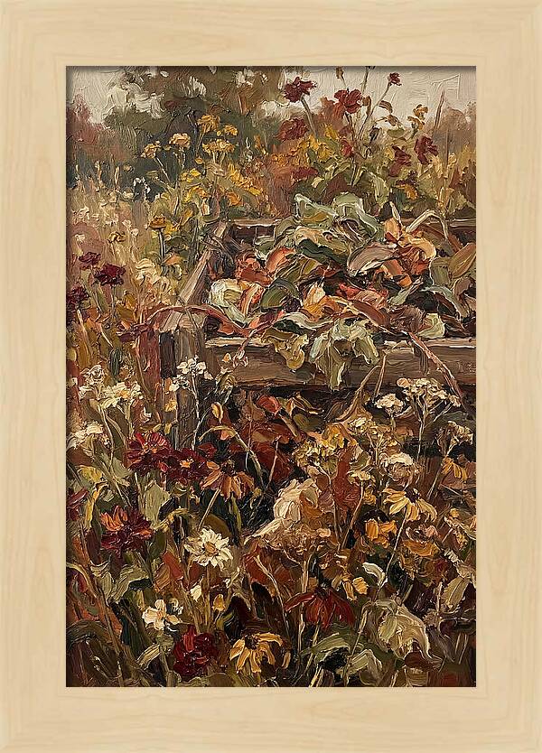 Garden Compost Heap With Wildflowers