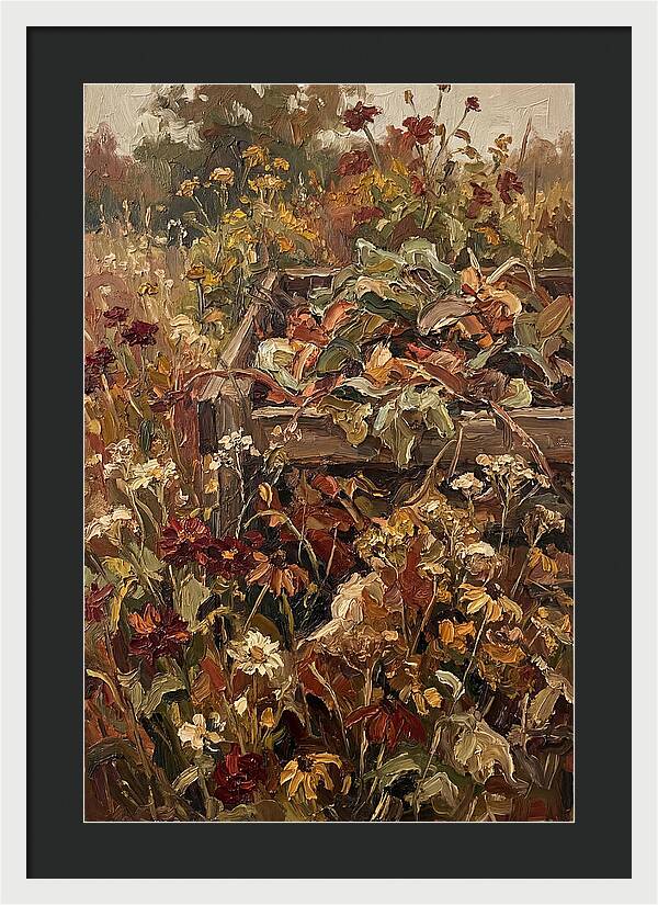 Garden Compost Heap With Wildflowers