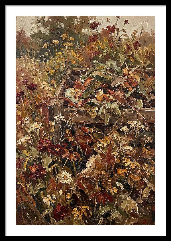Garden Compost Heap With Wildflowers