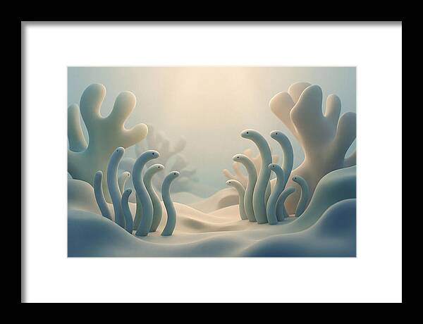 Garden Eels Swaying In Sand