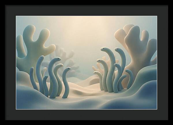Garden Eels Swaying In Sand