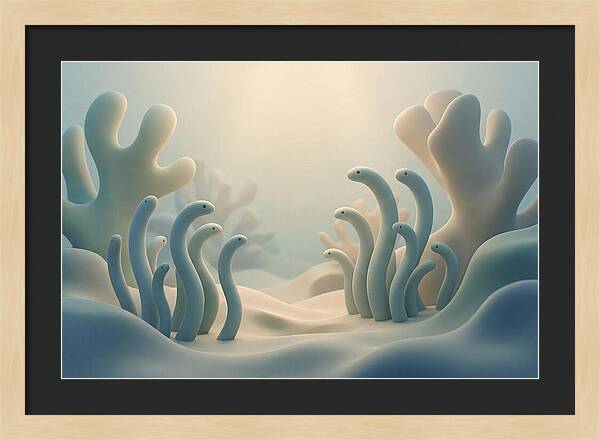 Garden Eels Swaying In Sand