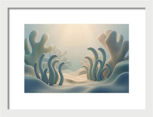 Garden Eels Swaying In Sand