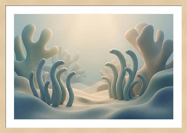 Garden Eels Swaying In Sand