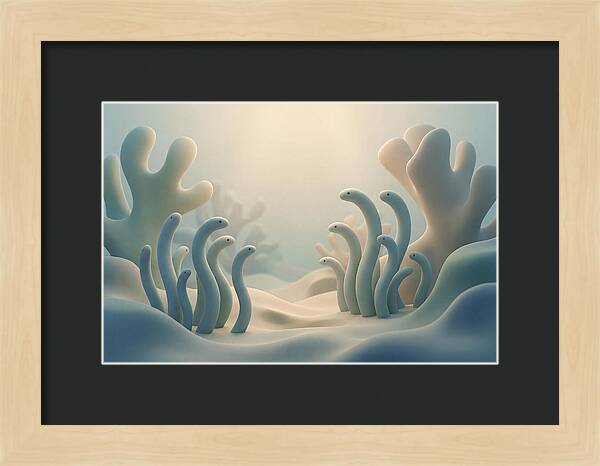 Garden Eels Swaying In Sand