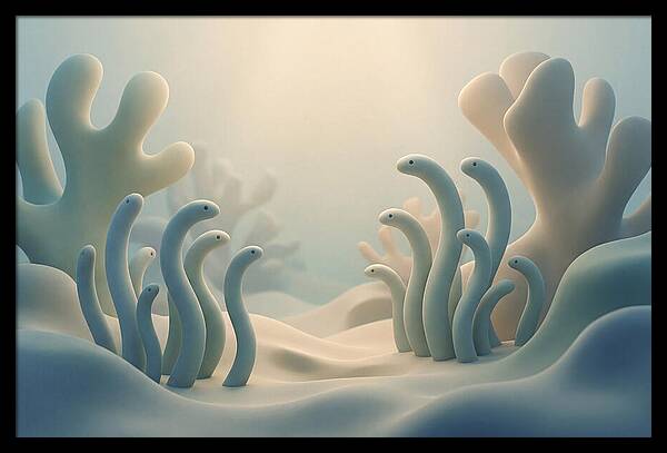 Garden Eels Swaying In Sand