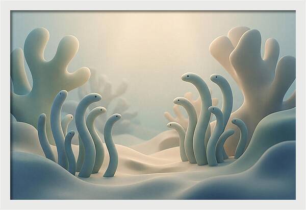 Garden Eels Swaying In Sand