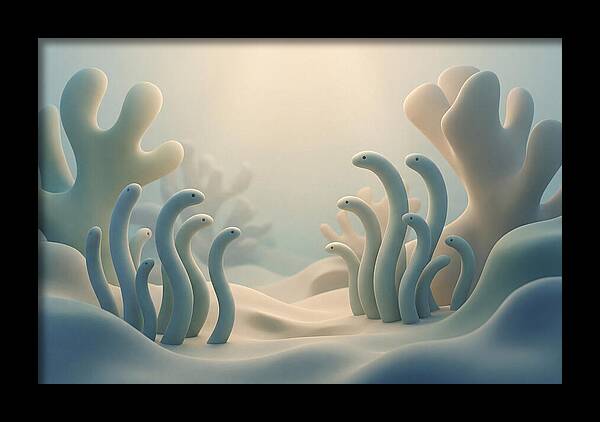 Garden Eels Swaying In Sand