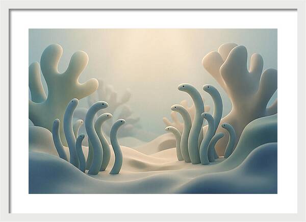 Garden Eels Swaying In Sand