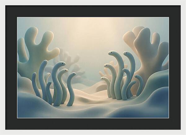 Garden Eels Swaying In Sand