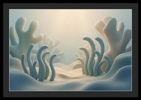Garden Eels Swaying In Sand