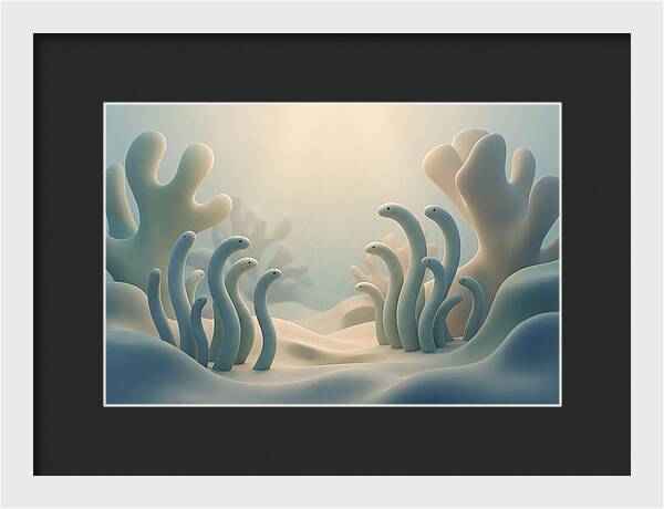 Garden Eels Swaying In Sand