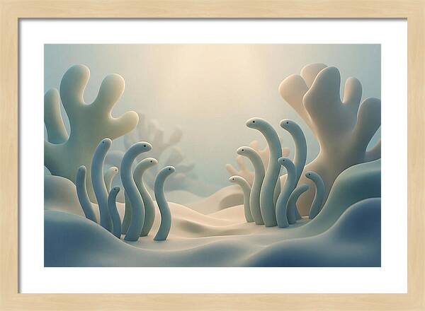 Garden Eels Swaying In Sand