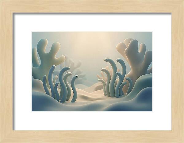 Garden Eels Swaying In Sand