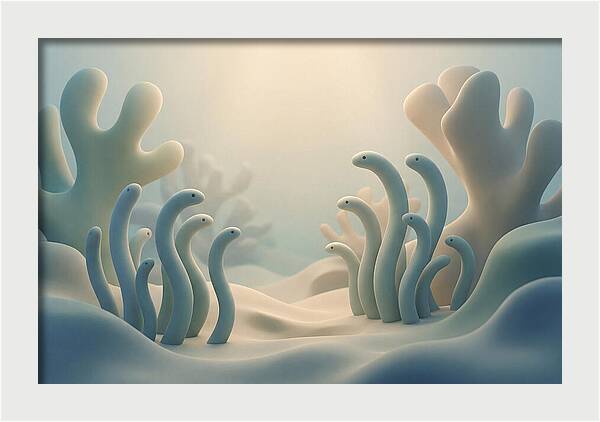 Garden Eels Swaying In Sand