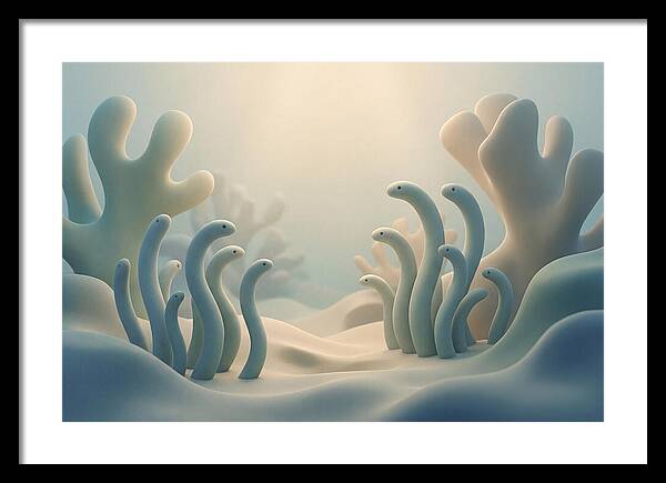 Garden Eels Swaying In Sand