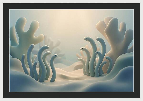 Garden Eels Swaying In Sand