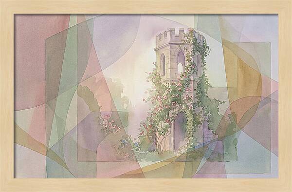 Garden Folly Tower Enveloped In Nature