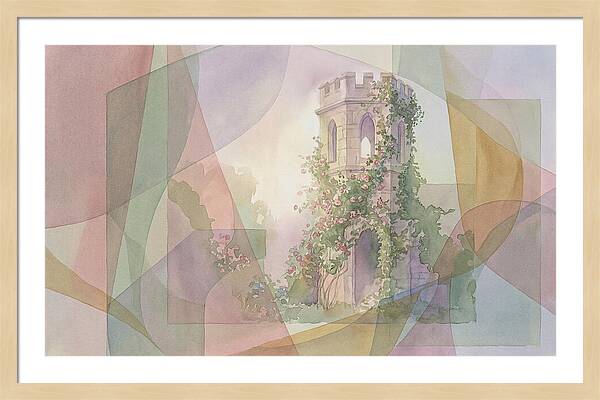 Garden Folly Tower Enveloped In Nature