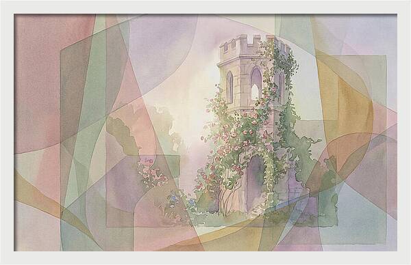 Garden Folly Tower Enveloped In Nature