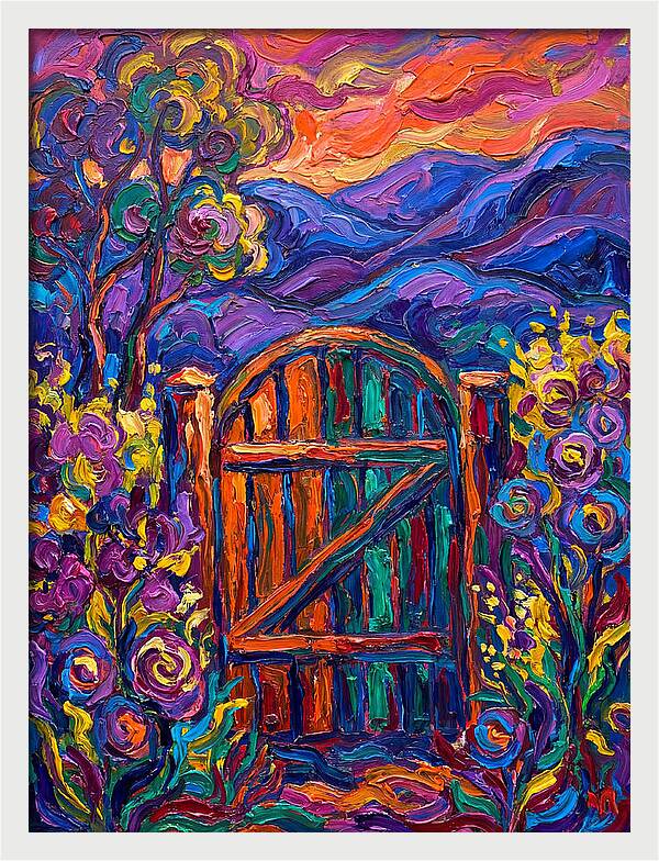 Garden Gate In Vibrant Colors