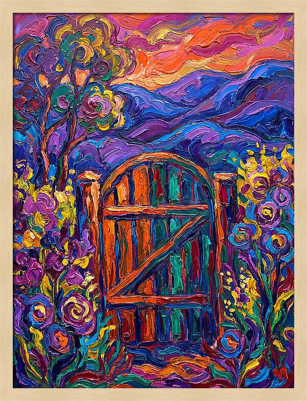 Garden Gate In Vibrant Colors