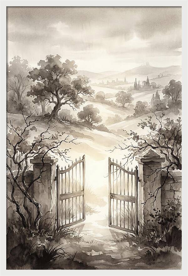 Garden Gate Opening To Paradise