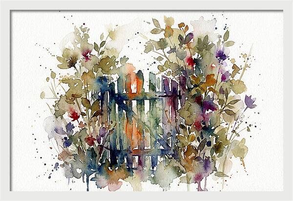 Garden Gate Surrounded By Blooms