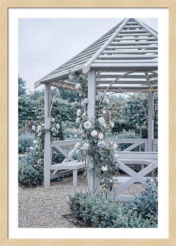 Garden Gazebo Embraced By Roses