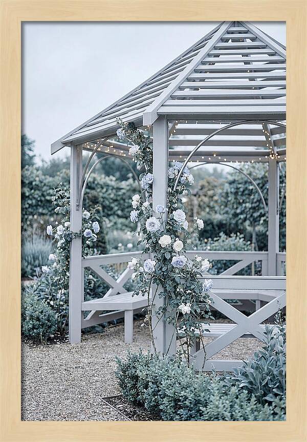 Garden Gazebo Embraced By Roses