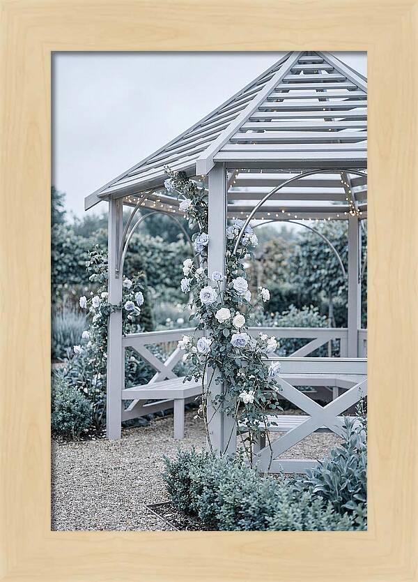 Garden Gazebo Embraced By Roses