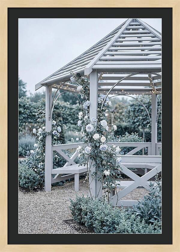 Garden Gazebo Embraced By Roses
