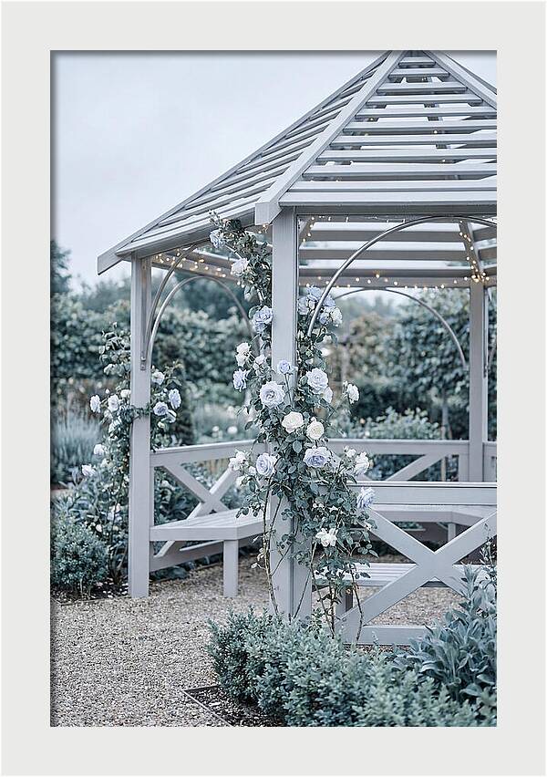 Garden Gazebo Embraced By Roses