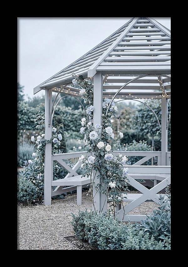 Garden Gazebo Embraced By Roses