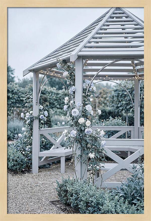 Garden Gazebo Embraced By Roses