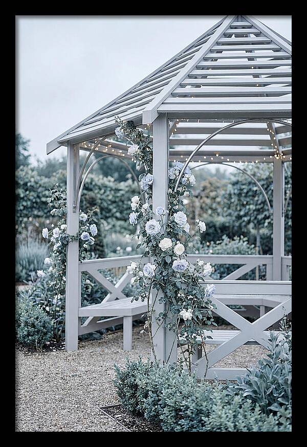 Garden Gazebo Embraced By Roses