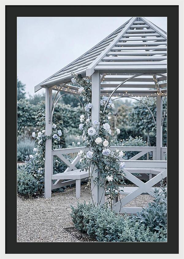 Garden Gazebo Embraced By Roses